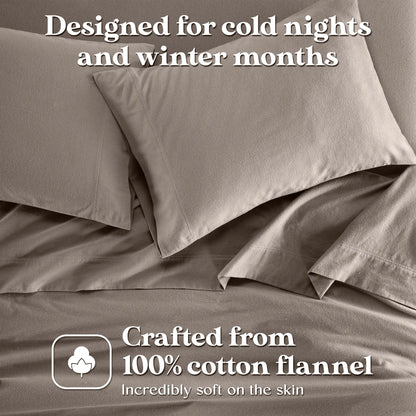 Solid Flannel Cotton Pillowcases, Set of 2