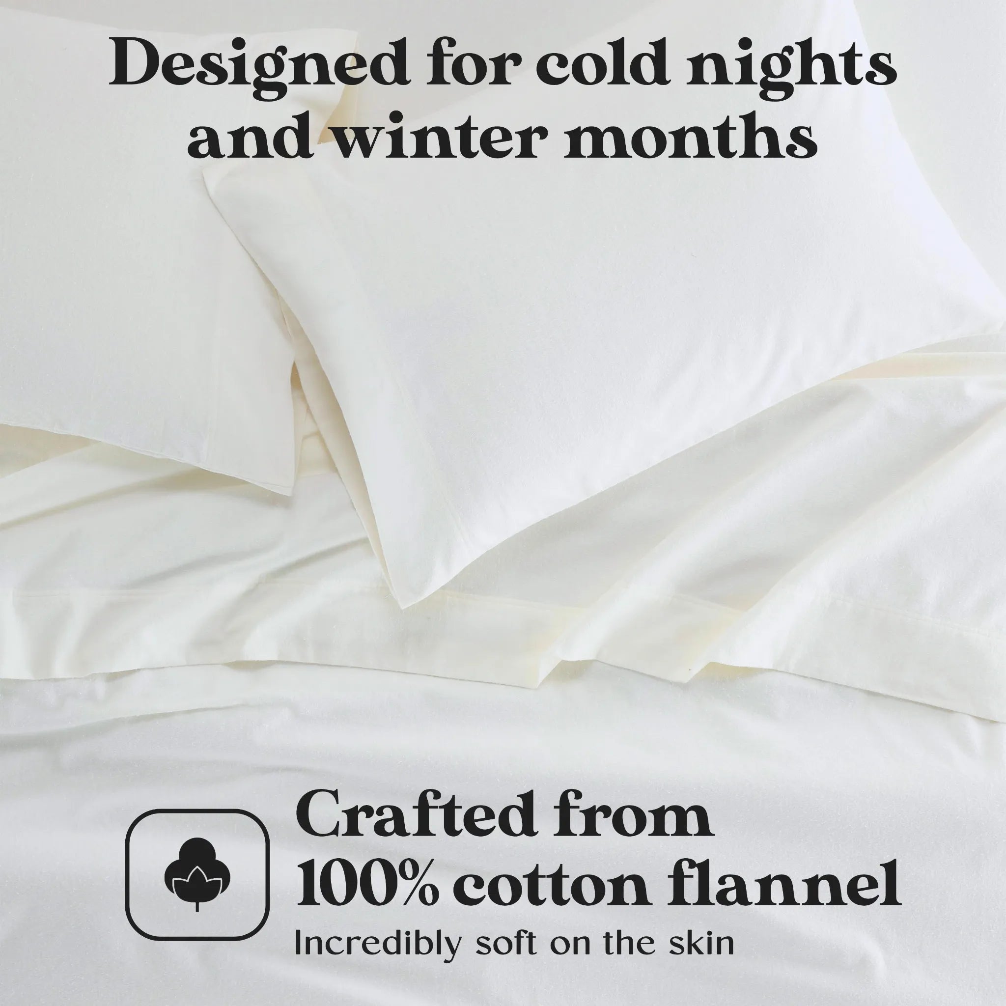 Solid Flannel Cotton Pillowcases, Set of 2