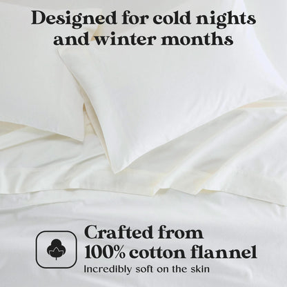 Solid Flannel Cotton Pillowcases, Set of 2