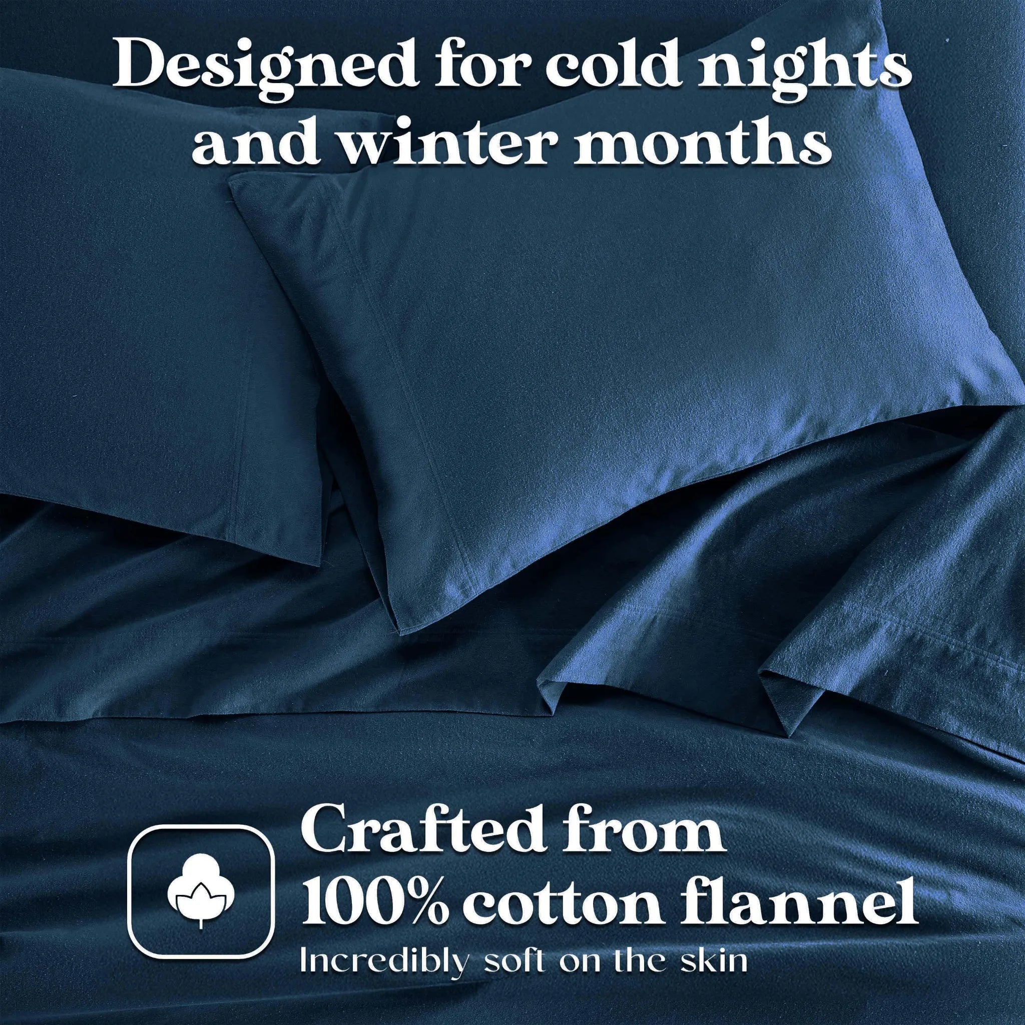 Solid Flannel Cotton Pillowcases, Set of 2