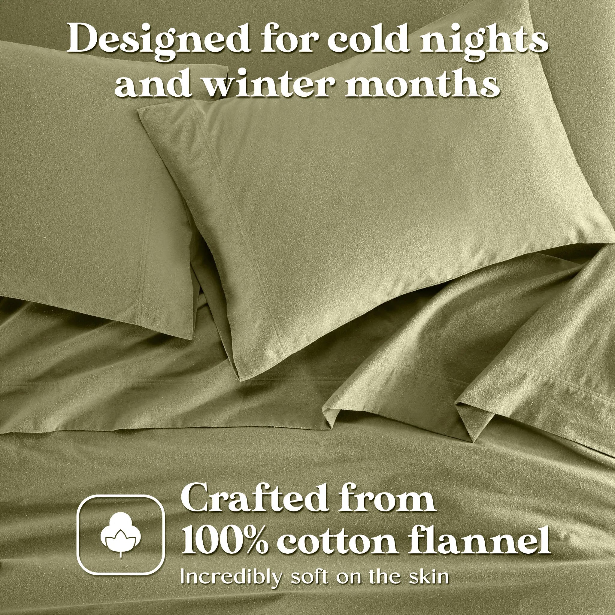 Solid Flannel Cotton Pillowcases, Set of 2