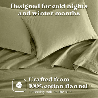 Solid Flannel Cotton Pillowcases, Set of 2