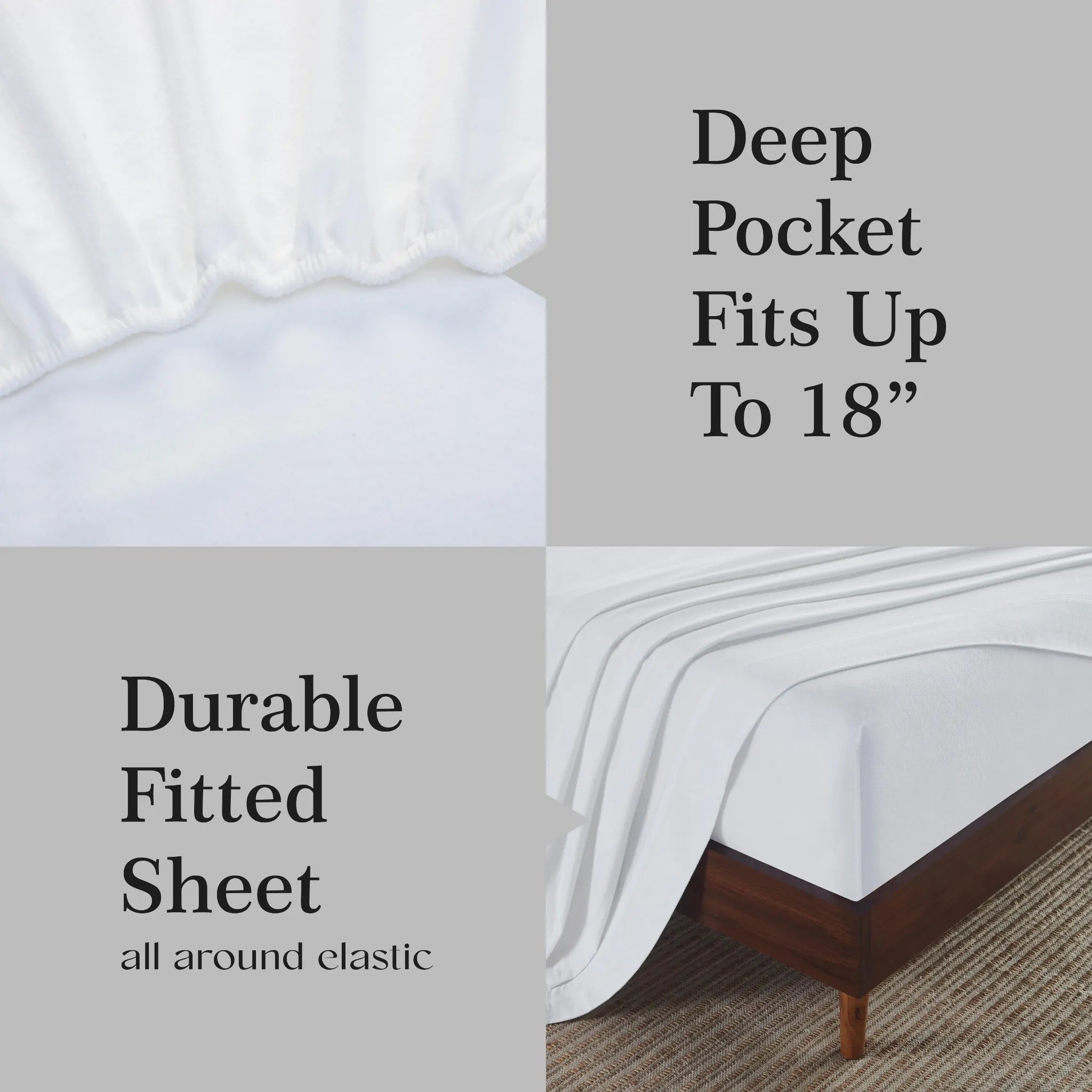 Flannel Cotton Modern Solid Deep Pocket Bed Sheet Set
