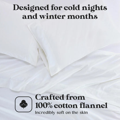 Solid Flannel Cotton Pillowcases, Set of 2