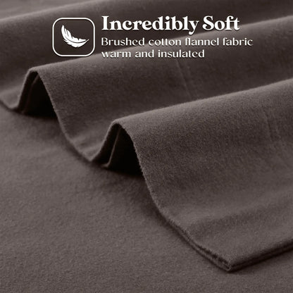 Flannel Cotton Modern Solid Deep Pocket Bed Sheet Set