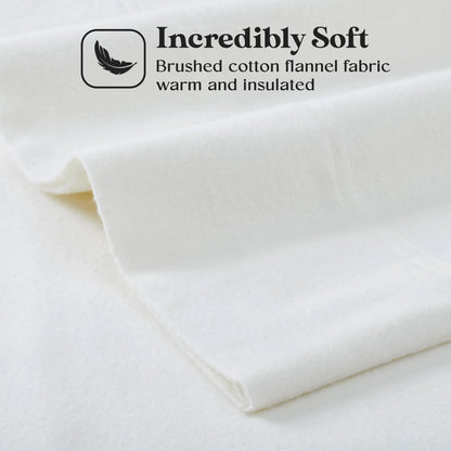 Solid Flannel Cotton Pillowcases, Set of 2