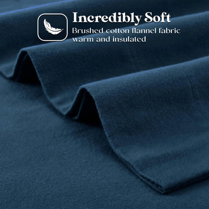 Solid Flannel Cotton Pillowcases, Set of 2