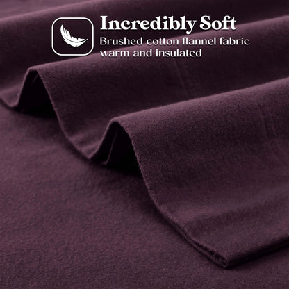 Flannel Cotton Modern Solid Deep Pocket Bed Sheet Set