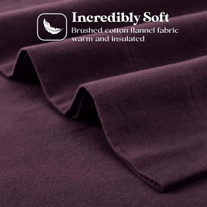 Solid Flannel Cotton Pillowcases, Set of 2