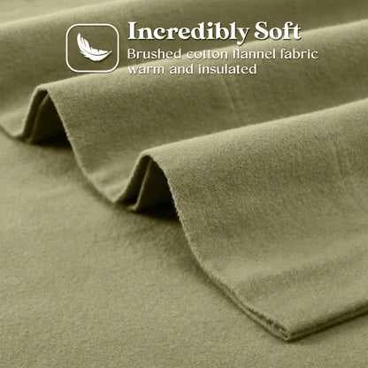 Solid Flannel Cotton Pillowcases, Set of 2