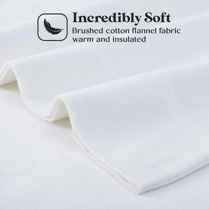 Solid Flannel Cotton Pillowcases, Set of 2
