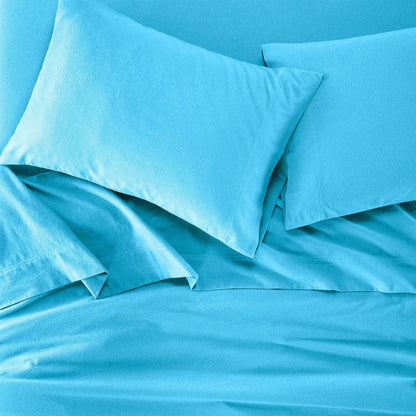 Flannel Cotton Modern Solid Deep Pocket Bed Sheet Set