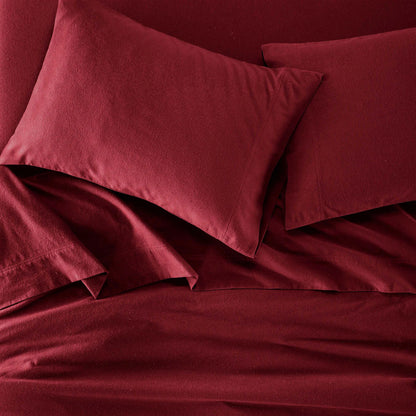Flannel Cotton Modern Solid Deep Pocket Bed Sheet Set