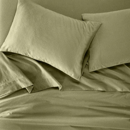 Flannel Cotton Modern Solid Deep Pocket Bed Sheet Set