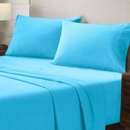 Solid Flannel Cotton Pillowcases, Set of 2
