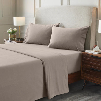 Flannel Cotton Modern Solid Deep Pocket Bed Sheet Set