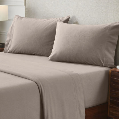 Solid Flannel Cotton Pillowcases, Set of 2