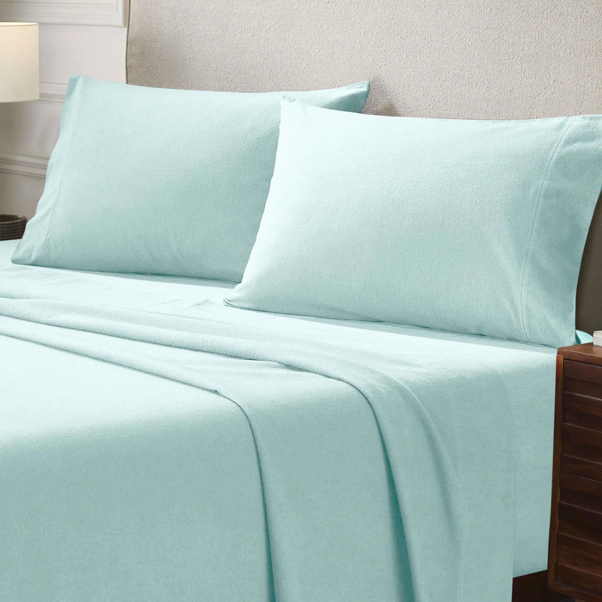 Solid Flannel Cotton Pillowcases, Set of 2