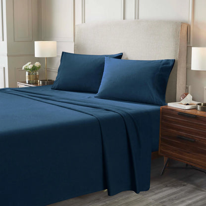 Flannel Cotton Modern Solid Deep Pocket Bed Sheet Set
