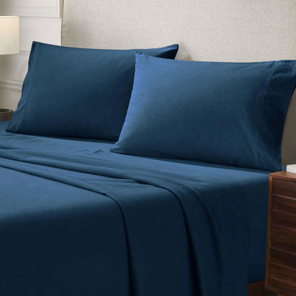 Solid Flannel Cotton Pillowcases, Set of 2
