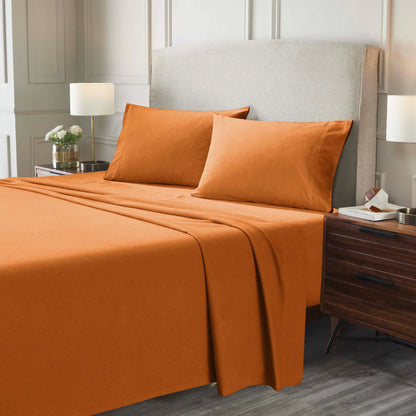 Flannel Cotton Modern Solid Deep Pocket Bed Sheet Set