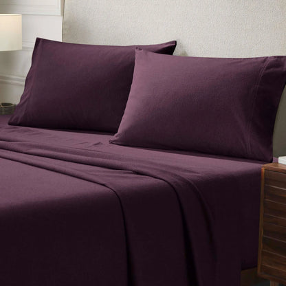 Solid Flannel Cotton Pillowcases, Set of 2