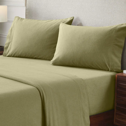 Solid Flannel Cotton Pillowcases, Set of 2