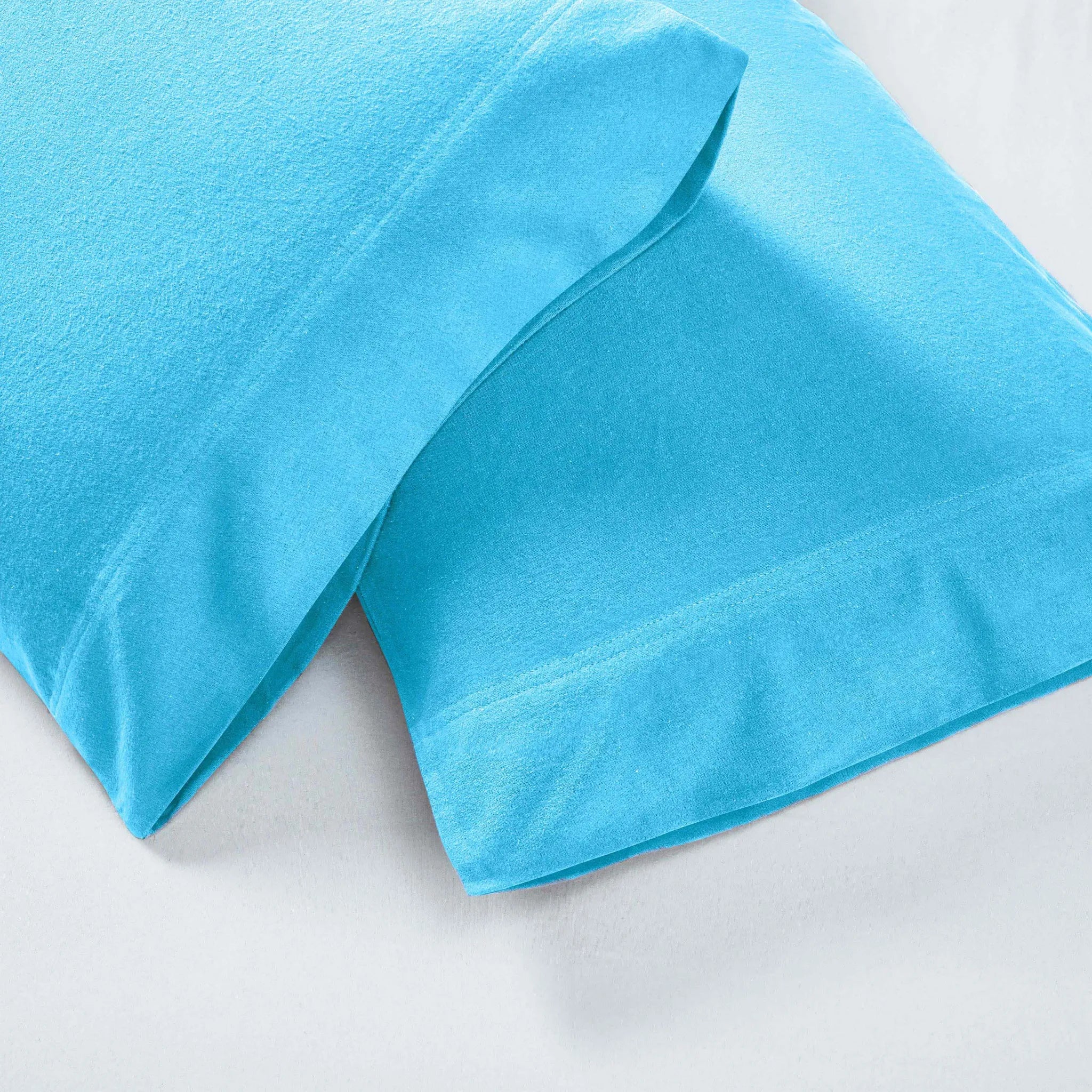 Solid Flannel Cotton Pillowcases, Set of 2