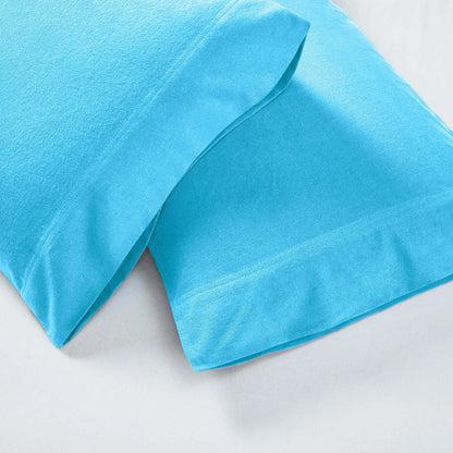 Solid Flannel Cotton Pillowcases, Set of 2