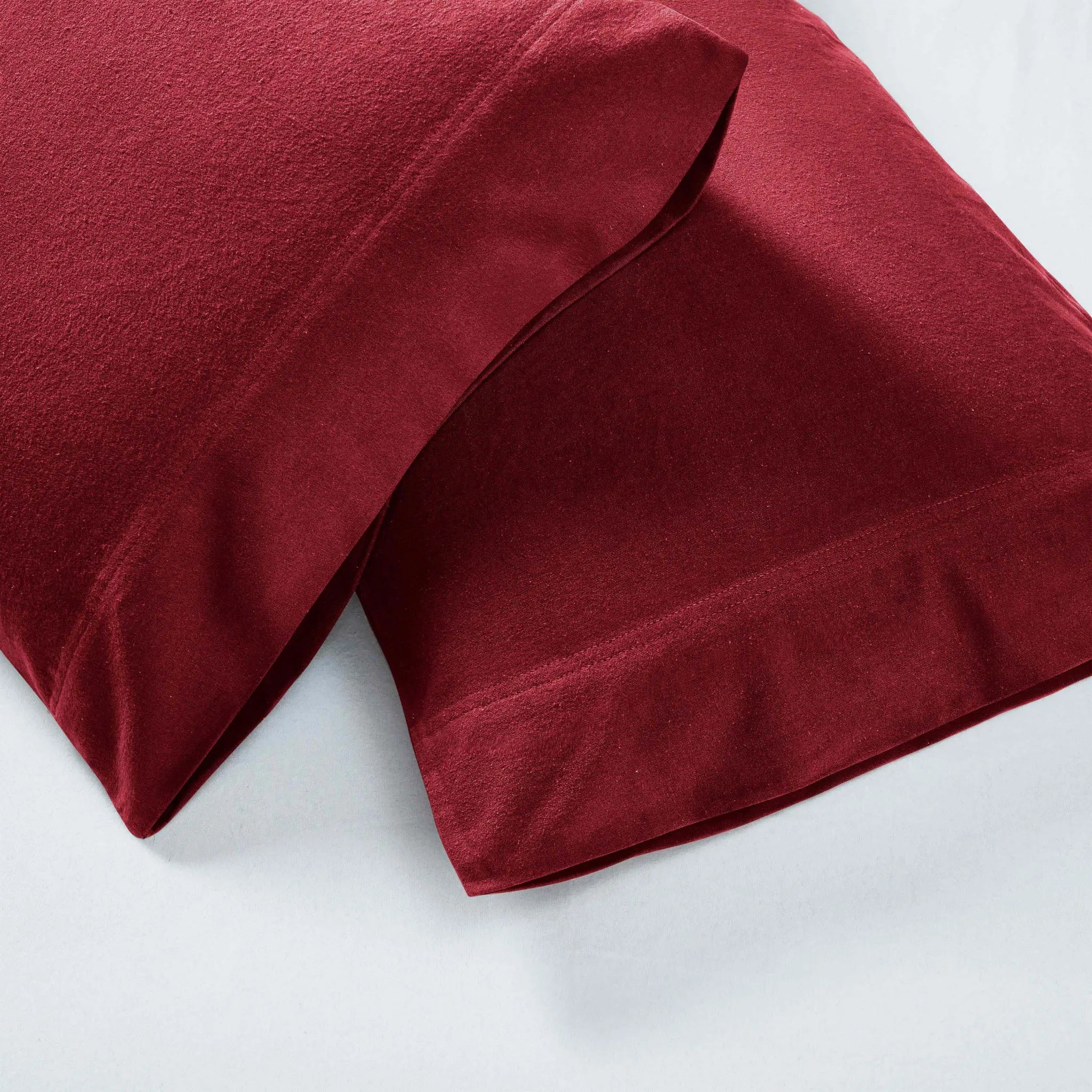 Solid Flannel Cotton Pillowcases, Set of 2