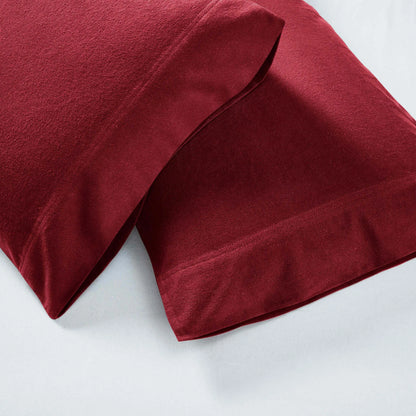 Solid Flannel Cotton Pillowcases, Set of 2