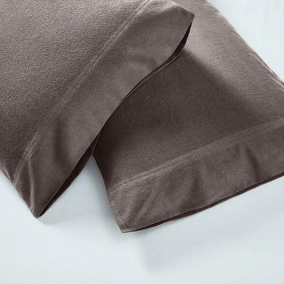 Solid Flannel Cotton Pillowcases, Set of 2