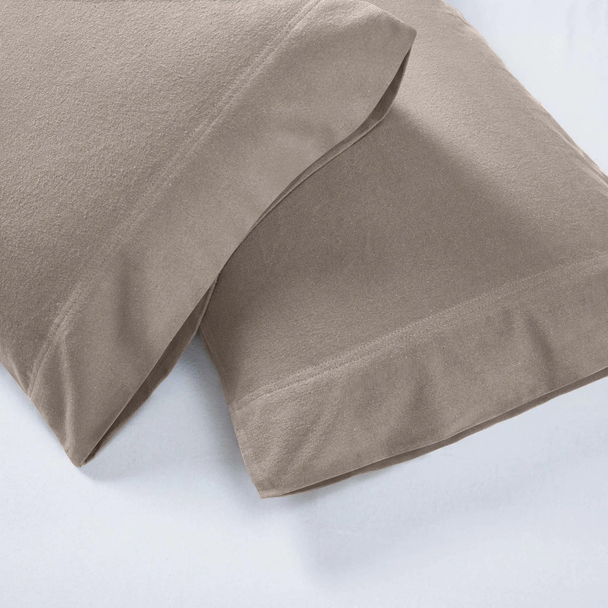 Solid Flannel Cotton Pillowcases, Set of 2