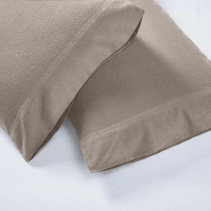 Solid Flannel Cotton Pillowcases, Set of 2