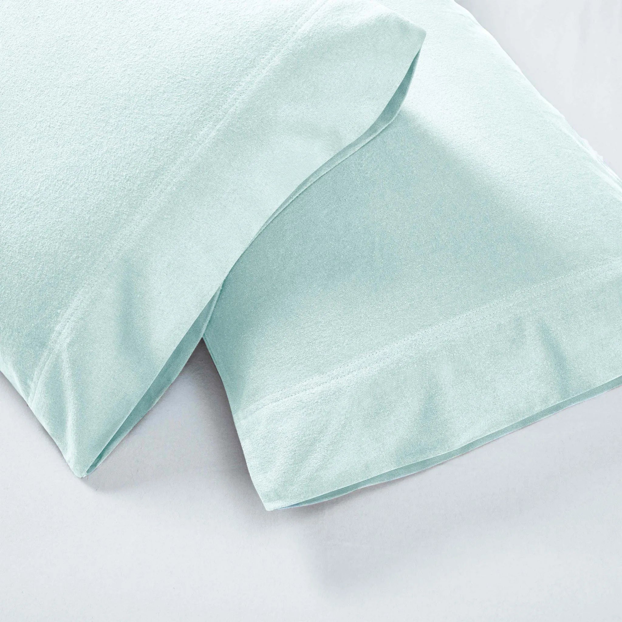 Solid Flannel Cotton Pillowcases, Set of 2