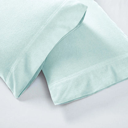 Solid Flannel Cotton Pillowcases, Set of 2