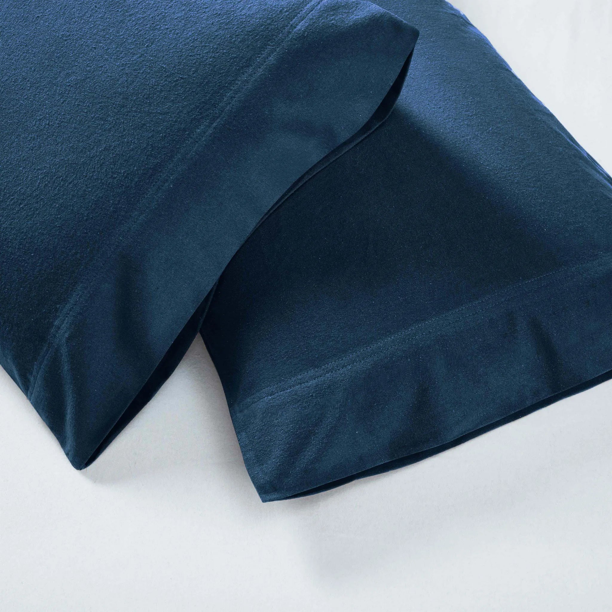 Solid Flannel Cotton Pillowcases, Set of 2