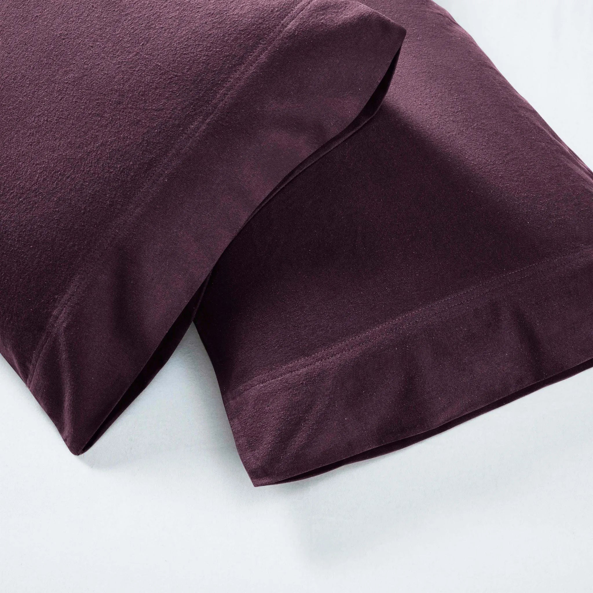 Solid Flannel Cotton Pillowcases, Set of 2