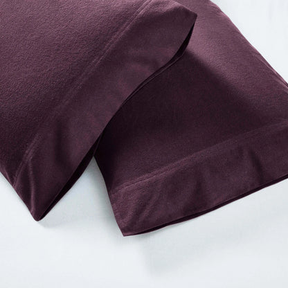 Solid Flannel Cotton Pillowcases, Set of 2
