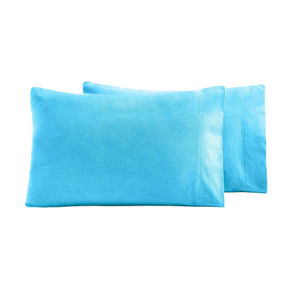 Solid Flannel Cotton Pillowcases, Set of 2