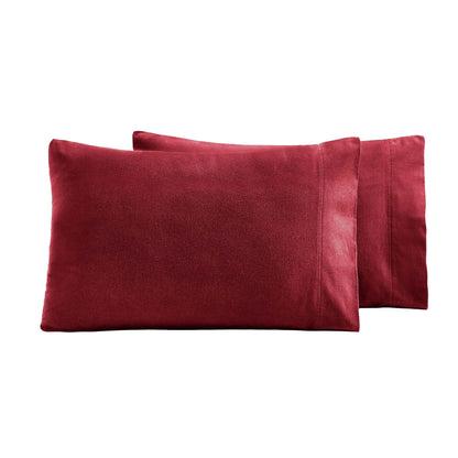 Solid Flannel Cotton Pillowcases, Set of 2