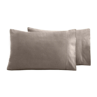 Solid Flannel Cotton Pillowcases, Set of 2
