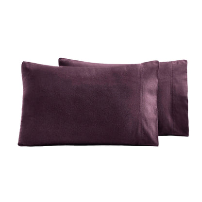 Solid Flannel Cotton Pillowcases, Set of 2