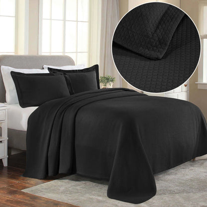 Jacquard Matelassé Cotton Diamond Solitaire Bedspread Set