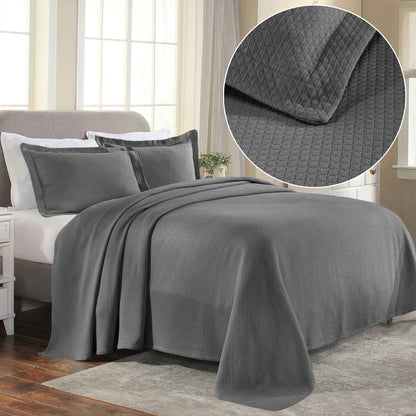 Jacquard Matelassé Cotton Diamond Solitaire Bedspread Set