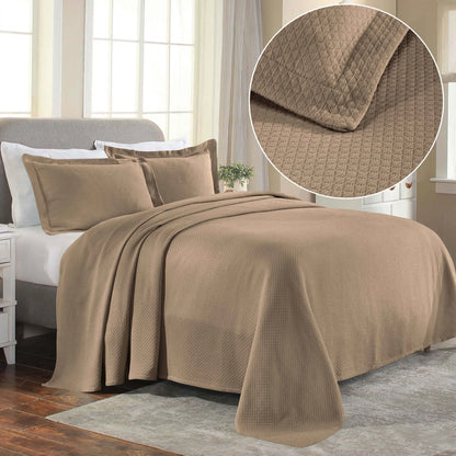 Jacquard Matelassé Cotton Diamond Solitaire Bedspread Set