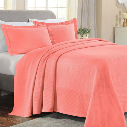 Jacquard Matelassé Cotton Diamond Solitaire Bedspread Set