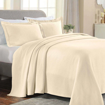 Jacquard Matelassé Cotton Diamond Solitaire Bedspread Set