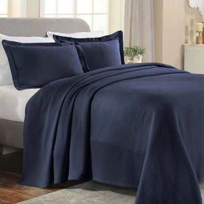 Jacquard Matelassé Cotton Diamond Solitaire Bedspread Set