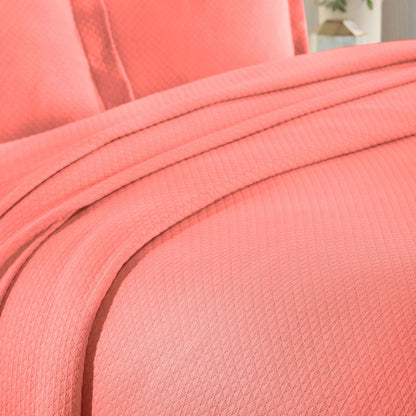 Jacquard Matelassé Cotton Diamond Solitaire Bedspread Set